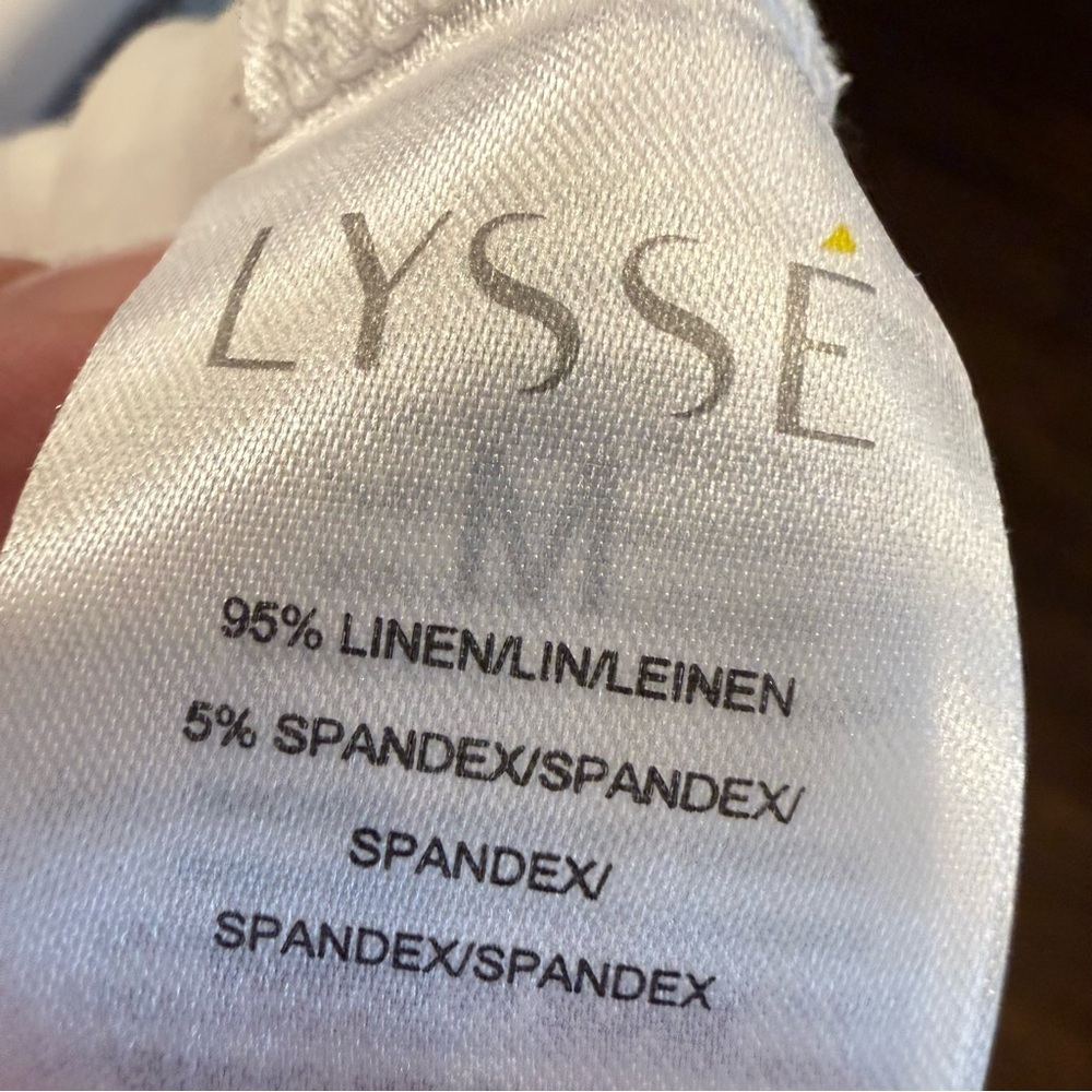 Lysse Women’s White Linen Top Scoop Neck High Low Hem Sz M - Picture 11 of 11
